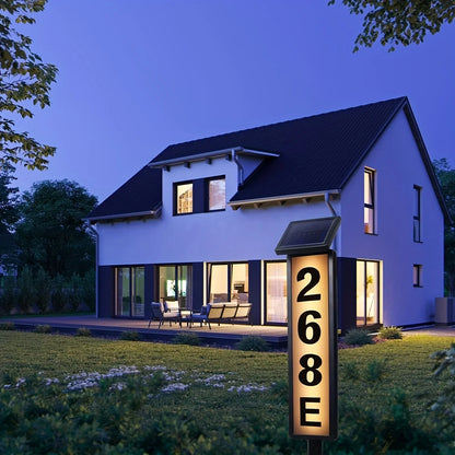 Solar Powered Ground Insert Lawn Light For Outdoor Address Signs