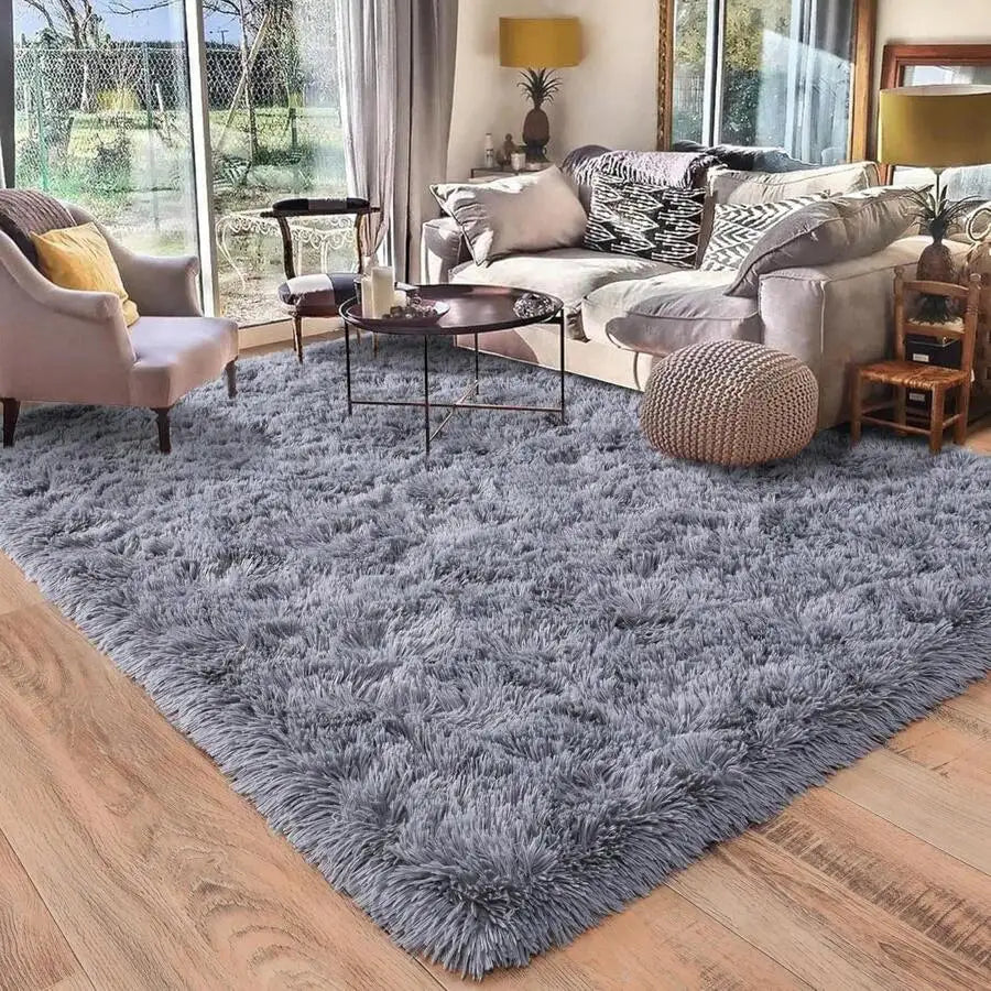 Modern Soft Shag Rug For Bedroom And Living Room With Plush Carpet