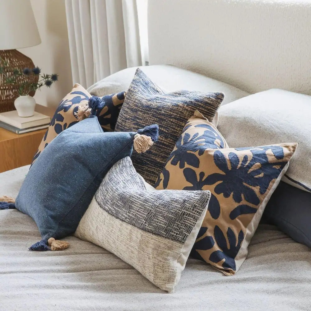 Handwoven Cotton Throw Pillow Textured Luxury Accent For Sofa