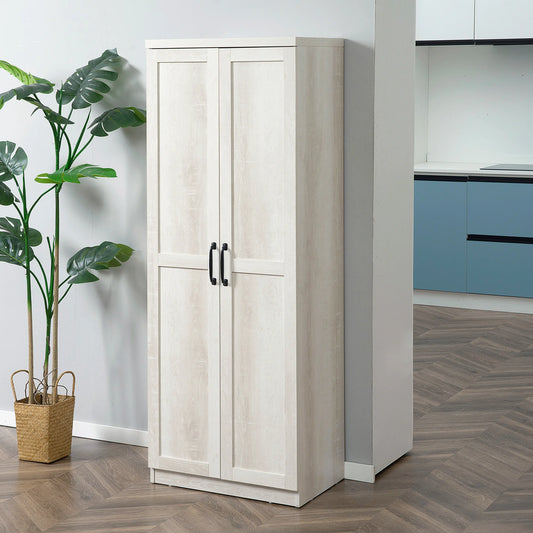 HOMCOM Rustic Freestanding Kitchen Storage Cabinet With Shelves