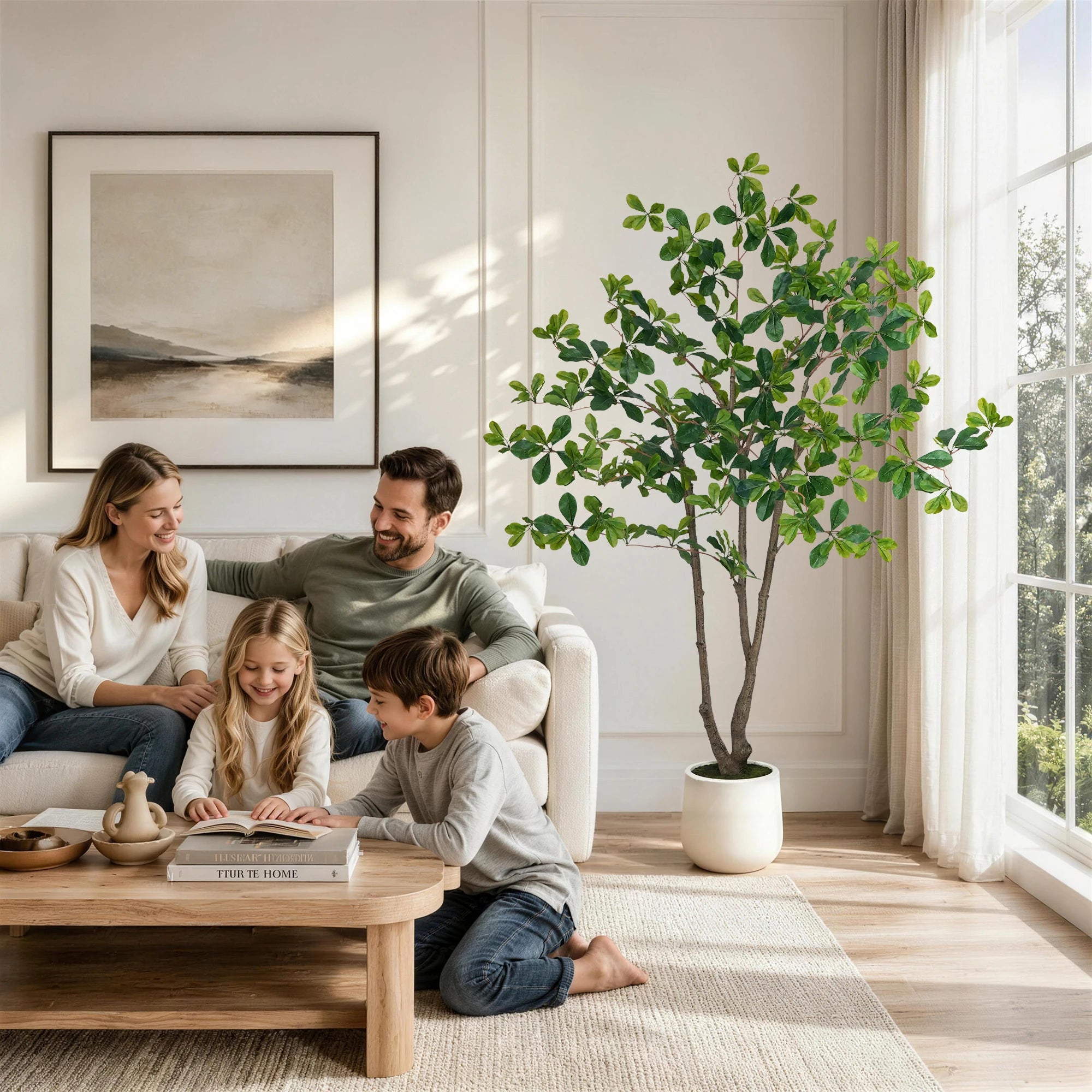 Olitree Faux Olive Tree Indoor Plant With Realistic Wood Trunk