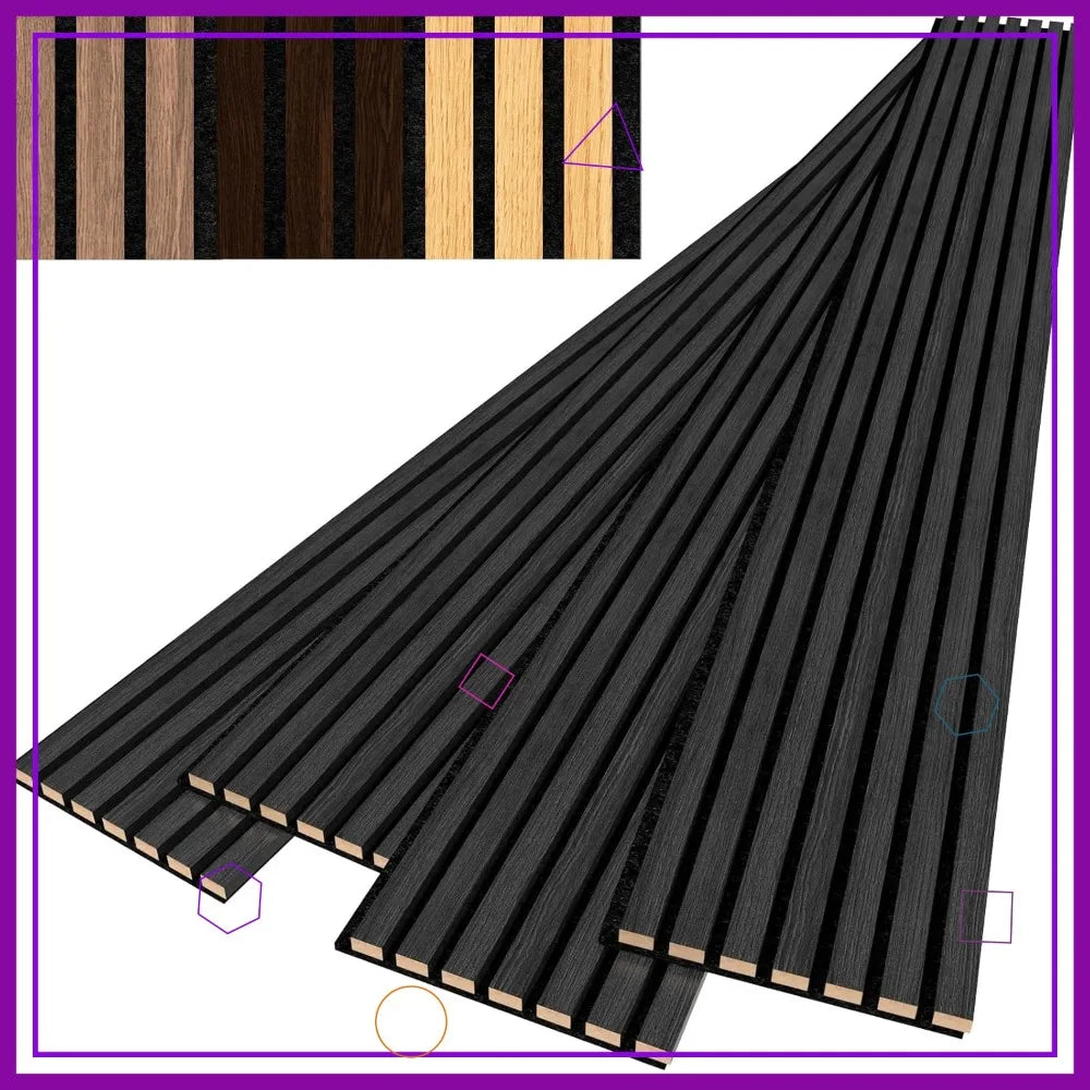 Wood Slat Wall Panel Set for Modern Interiors and Soundproof Walls