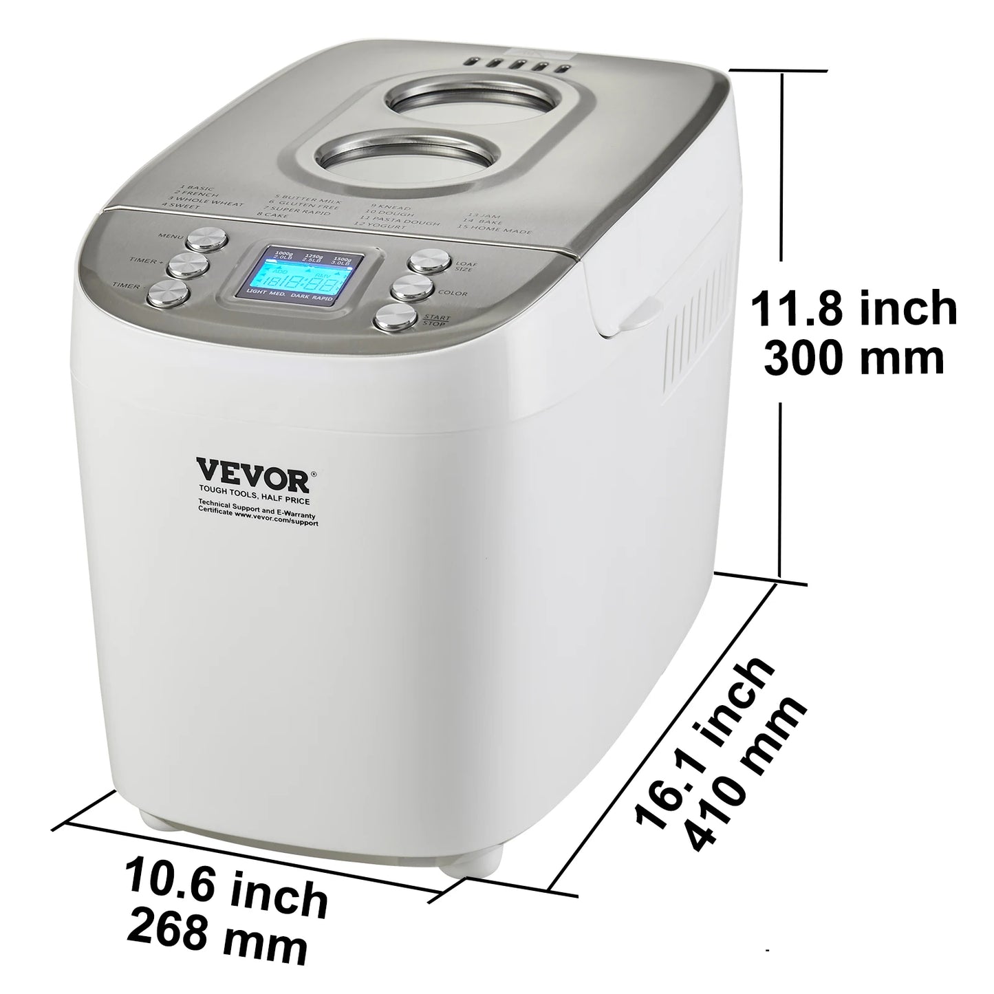 SucceBuy Bread Maker 15-in-1 With Gluten Free Setting