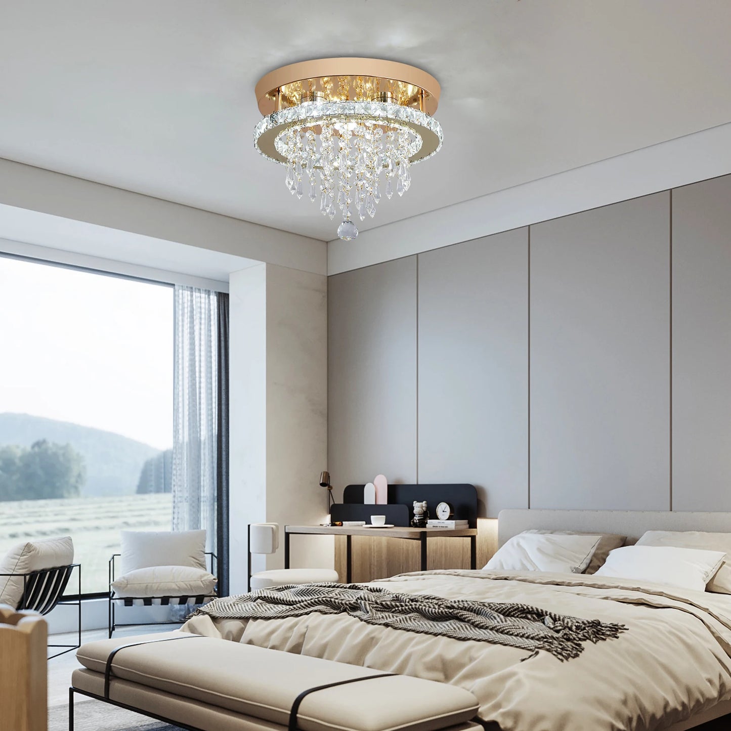 GreeLustr Luxury Crystal Chandelier Modern LED Ceiling Light