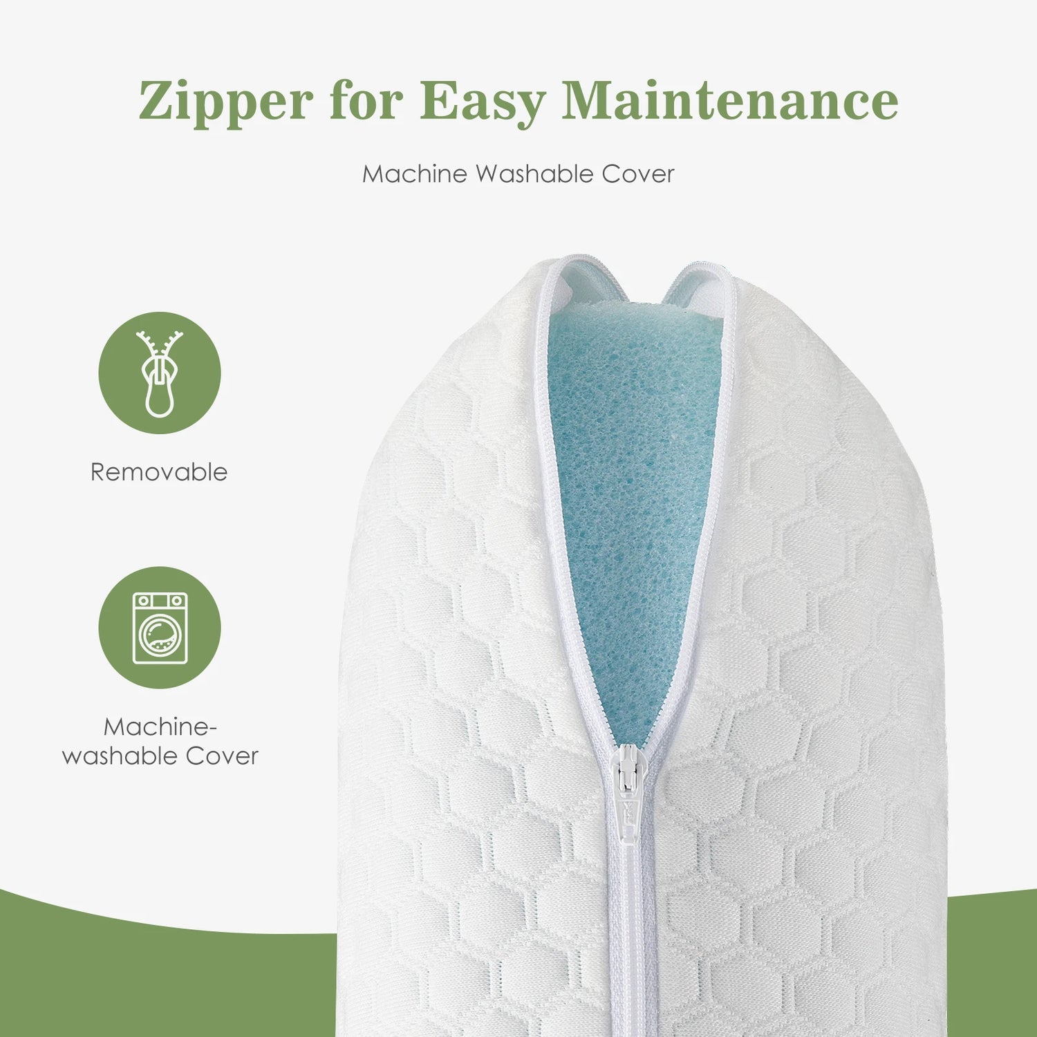 JHK Memory Foam Pillows With Ventilated Cooling And Removable Washable Cover