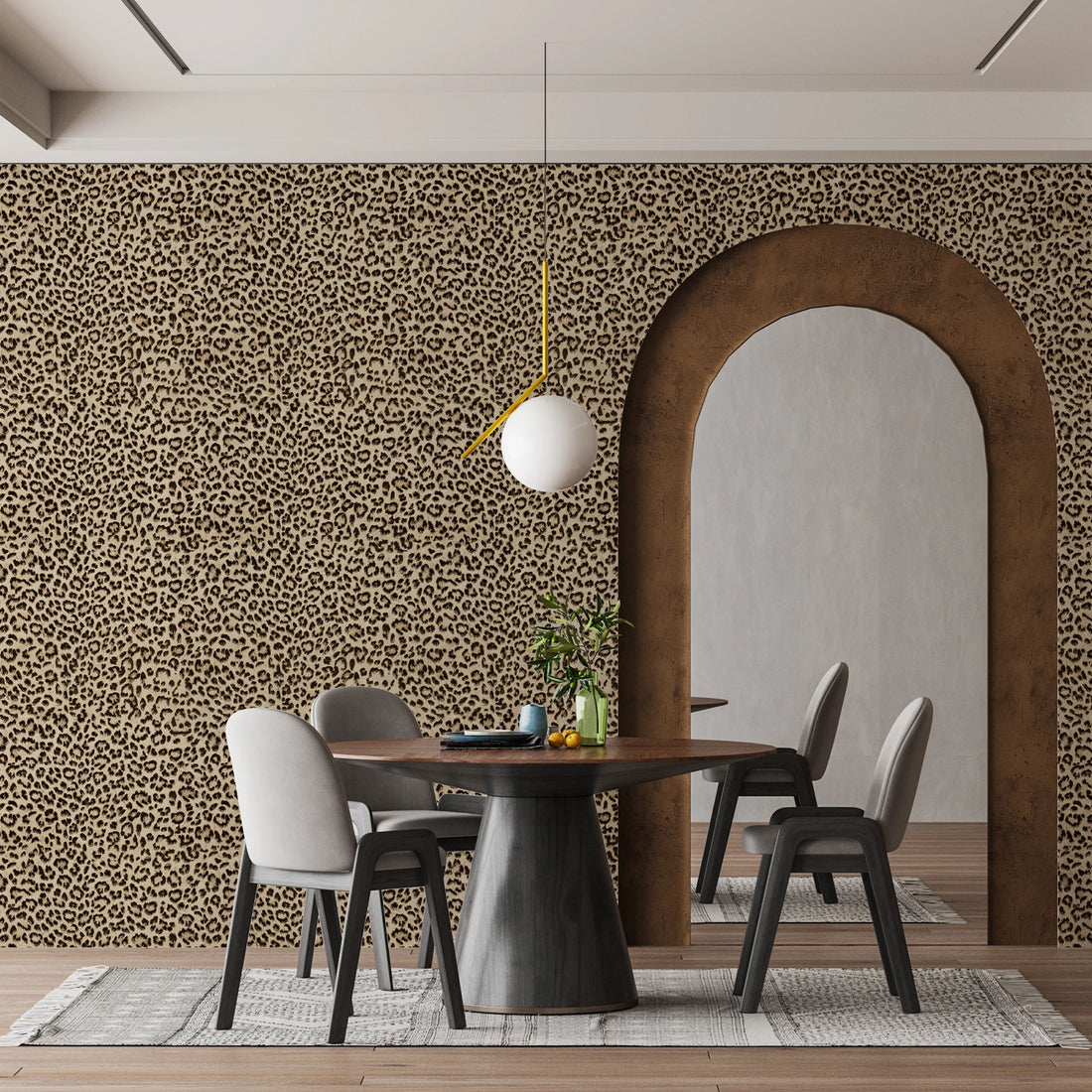 Peel And Stick Leopard Print PVC Wallpaper For Decor