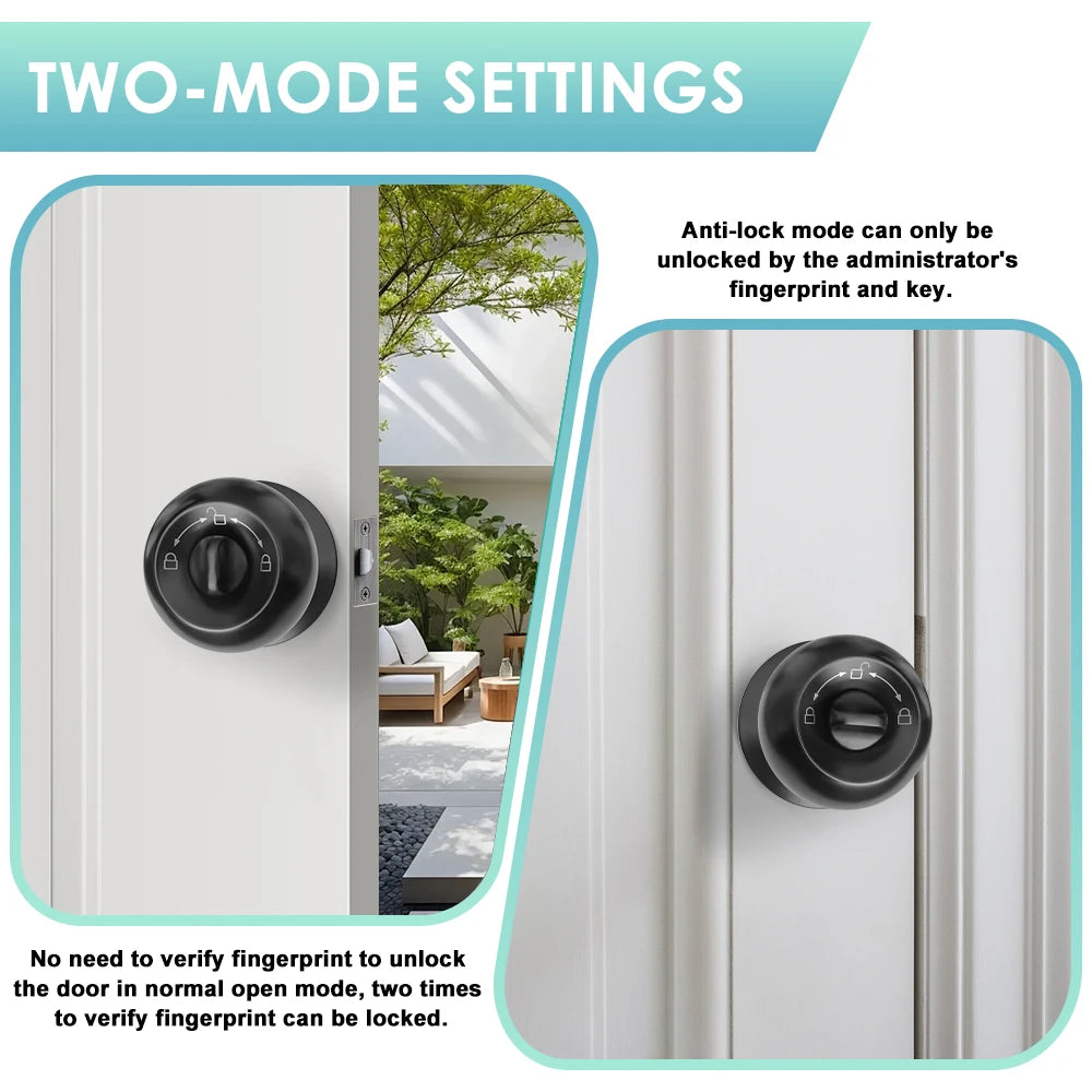 YFK Tuya Smart Fingerprint Door Lock With Bluetooth Keyless Entry