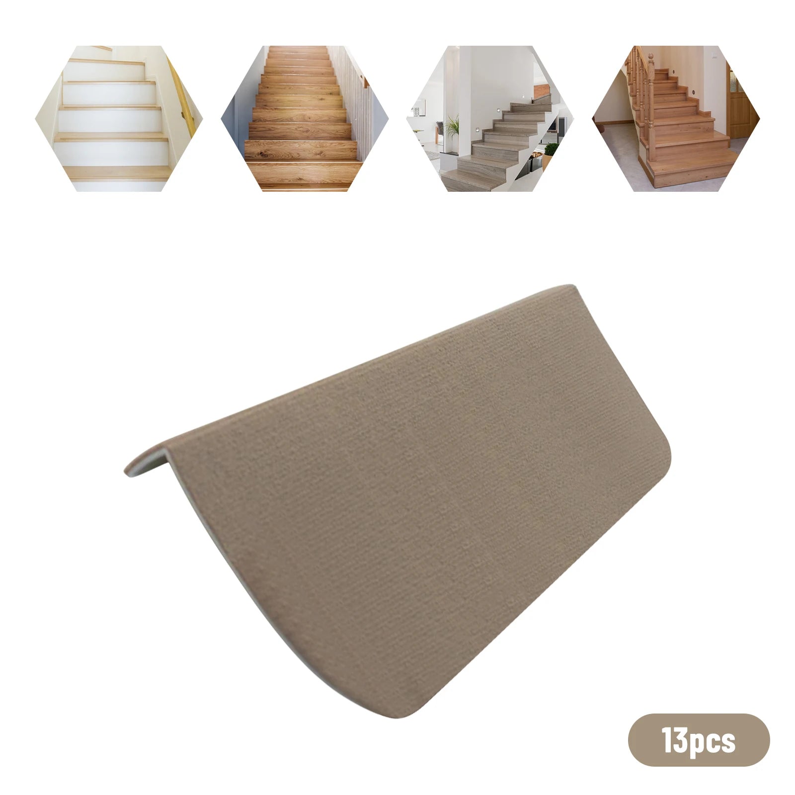 Bymaocar 13-Piece Carpet Stair Treads Non-Slip Mats For Hallway