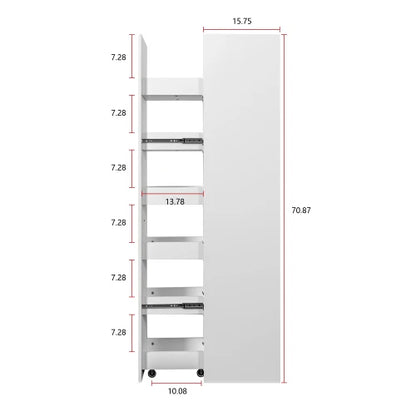 Slim Storage Cart Kitchen Rolling Cart With Wheels