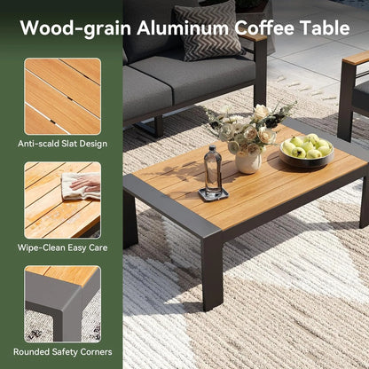 Outdoor Patio Conversation Furniture Set With Coffee Table