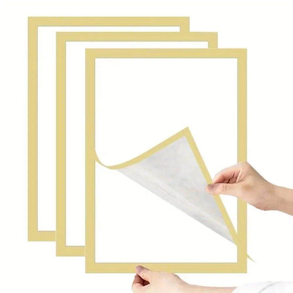 3Pcs Magnetic Wall Frame Set Self Adhesive Photos Notes
