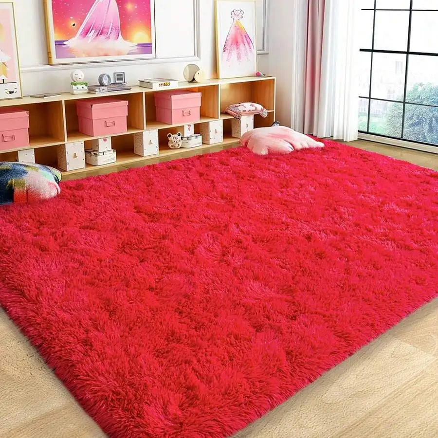 Modern Soft Shag Rug For Bedroom And Living Room With Plush Carpet