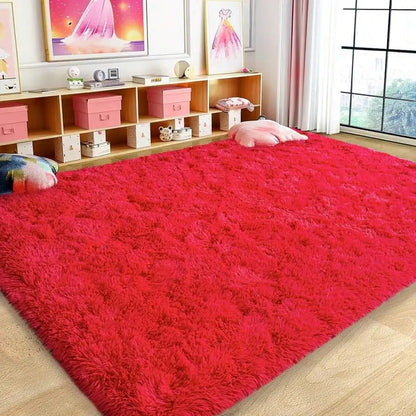 Modern Soft Shag Rug For Bedroom And Living Room With Plush Carpet