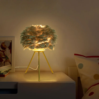 Feather Desk Lamp Tripod for Study and Living Spaces