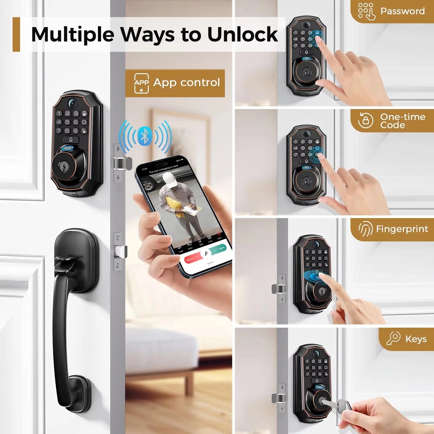 Arpha D289H Smart Lock With WiFi Camera And Fingerprint Entry
