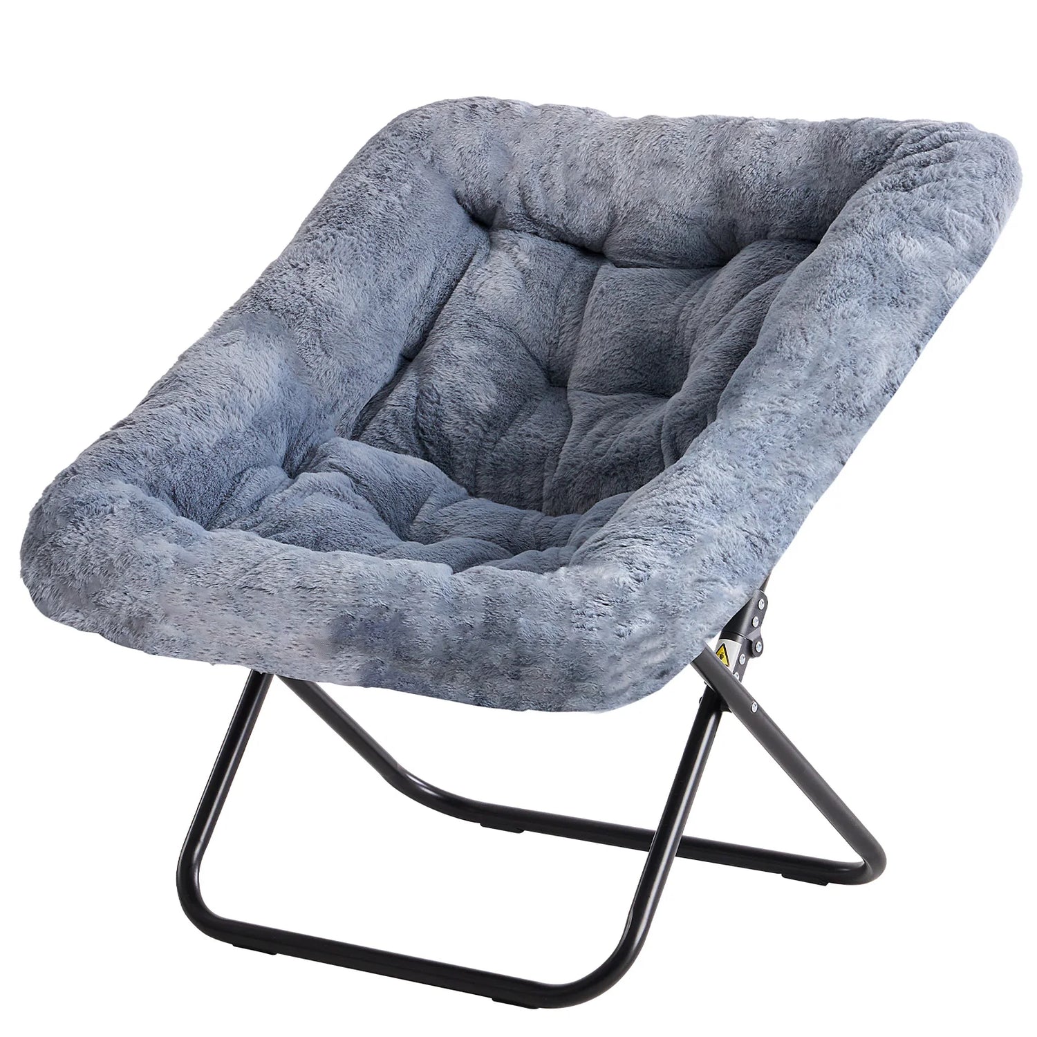 JHK Cozy Faux Fur Saucer Chair Folding Lounge Chair
