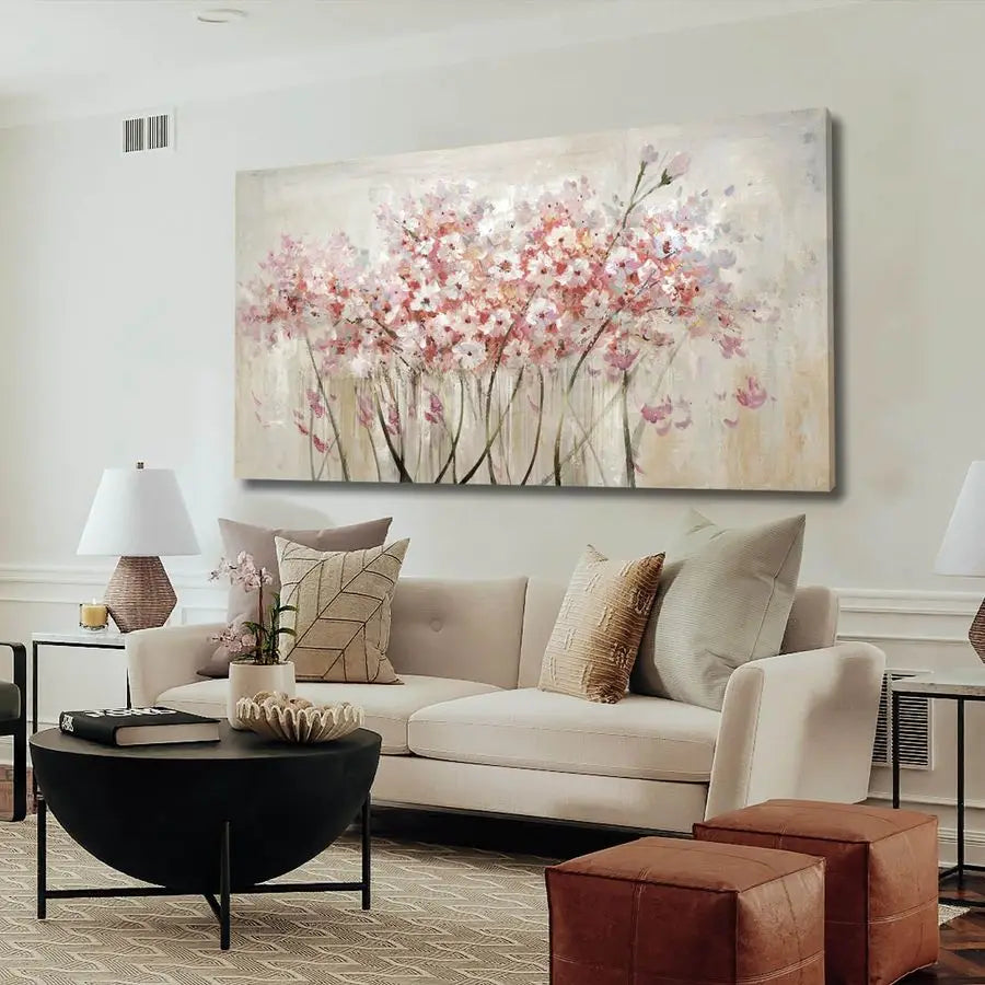 Floral Oil Painting Canvas Art Wall Decor Modern Botanical For Living Room
