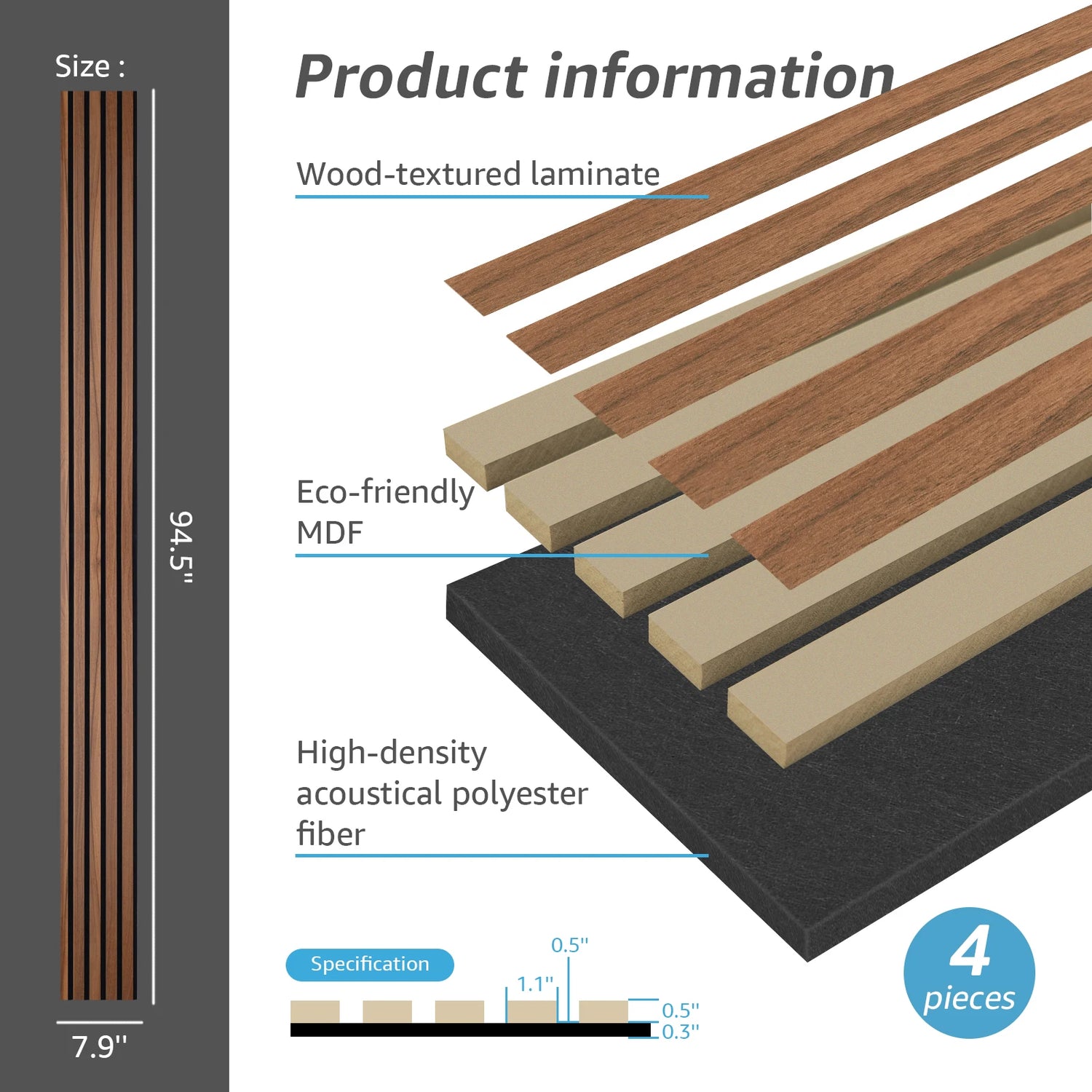Art3d Wood Slat Acoustic Panels For Modern Wall Decor Soundproof