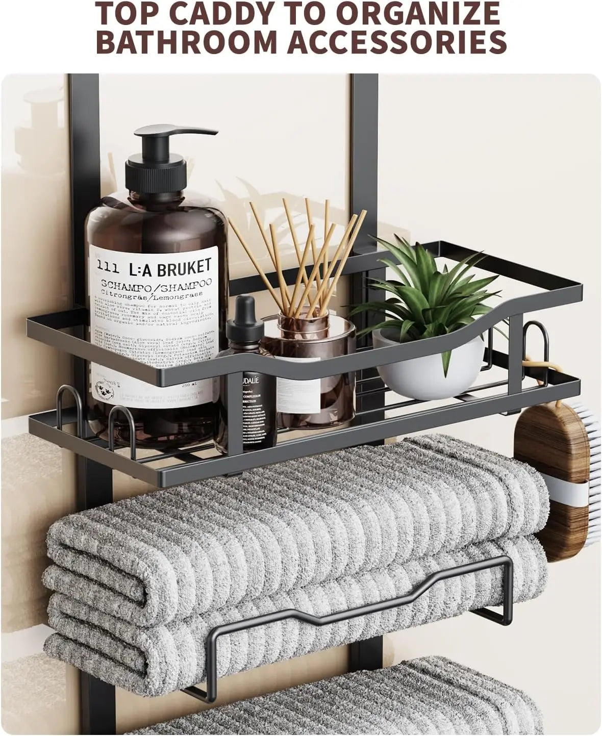 XIUWO 6 Tier Over Door Towel Rack No Drill Organizer