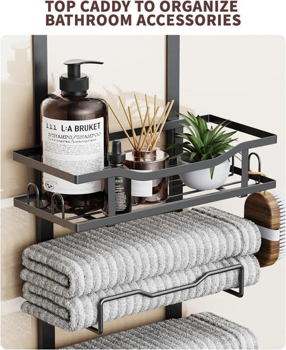 XIUWO 6 Tier Over Door Towel Rack No Drill Organizer
