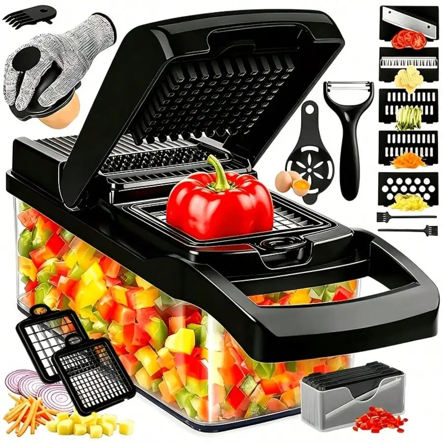 Multi Functional Vegetable Chopper With Eight Stainless Steel Blades