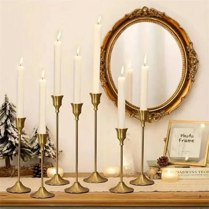 6-Piece Metal Candlestick Holders Set For Home And Wedding Decor