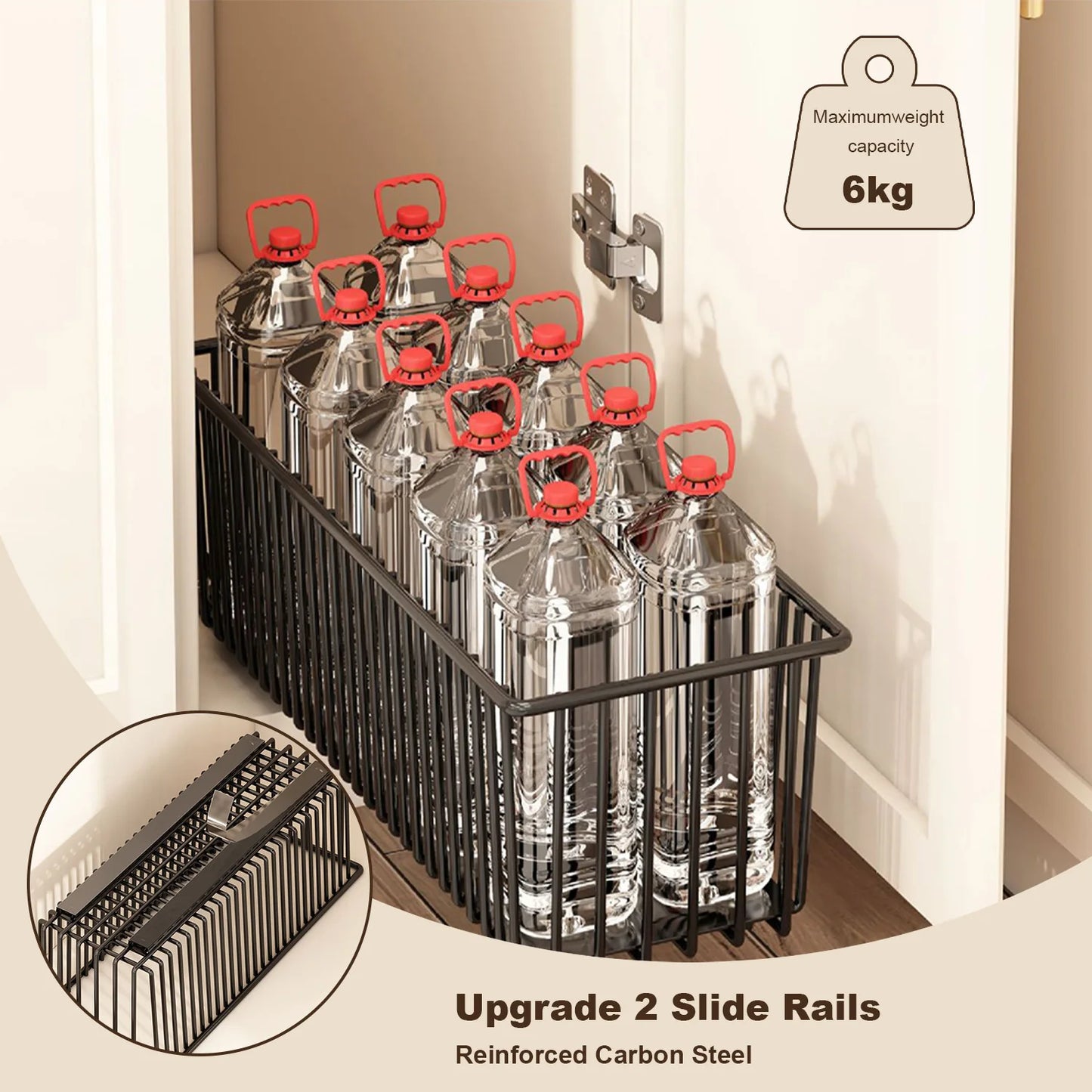 TWISTER.CK Pull Out Cabinet Organizer 2 Pack Slide Out Drawers