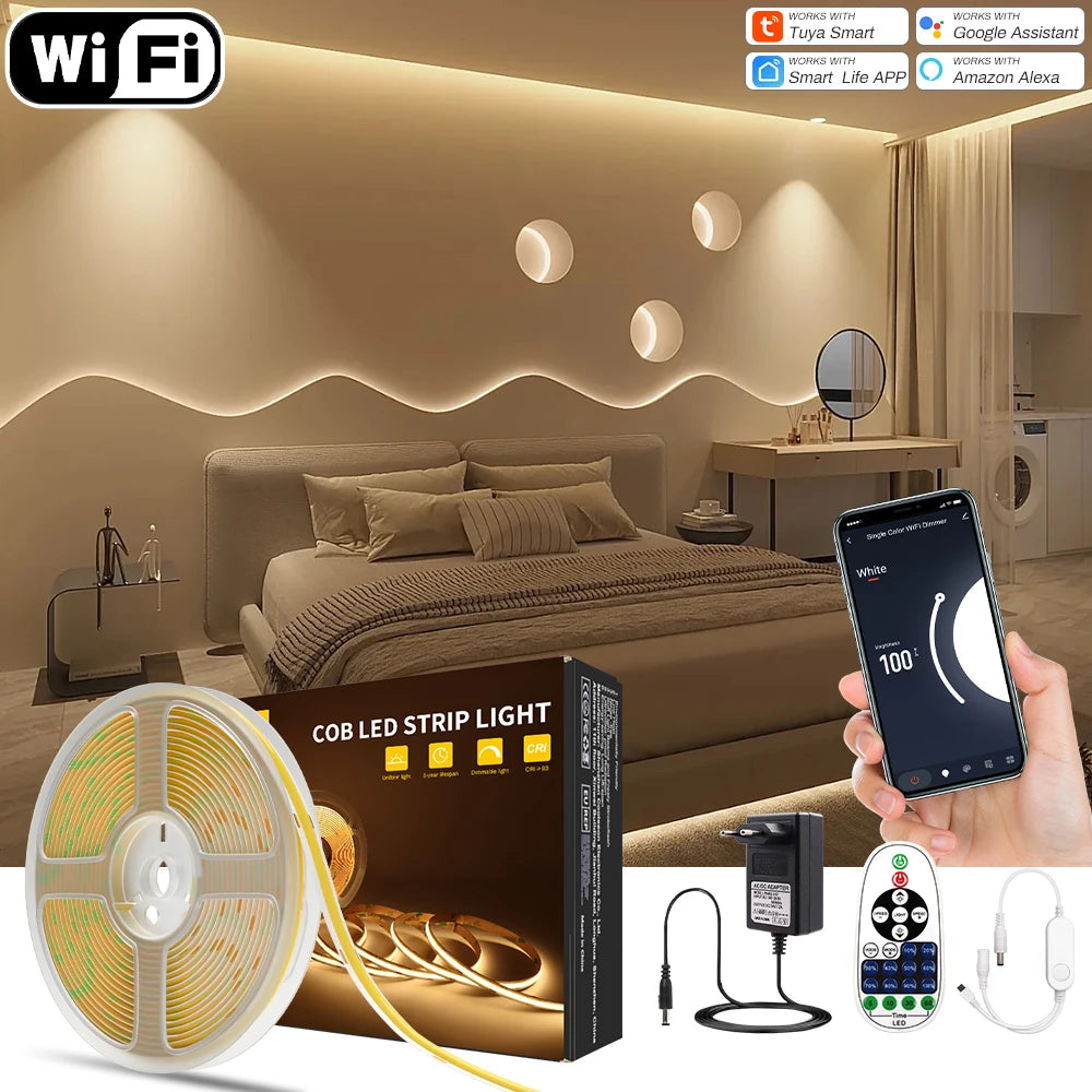 Cooleeon Tuya Smart Life COB LED Strip Light RGB Tape