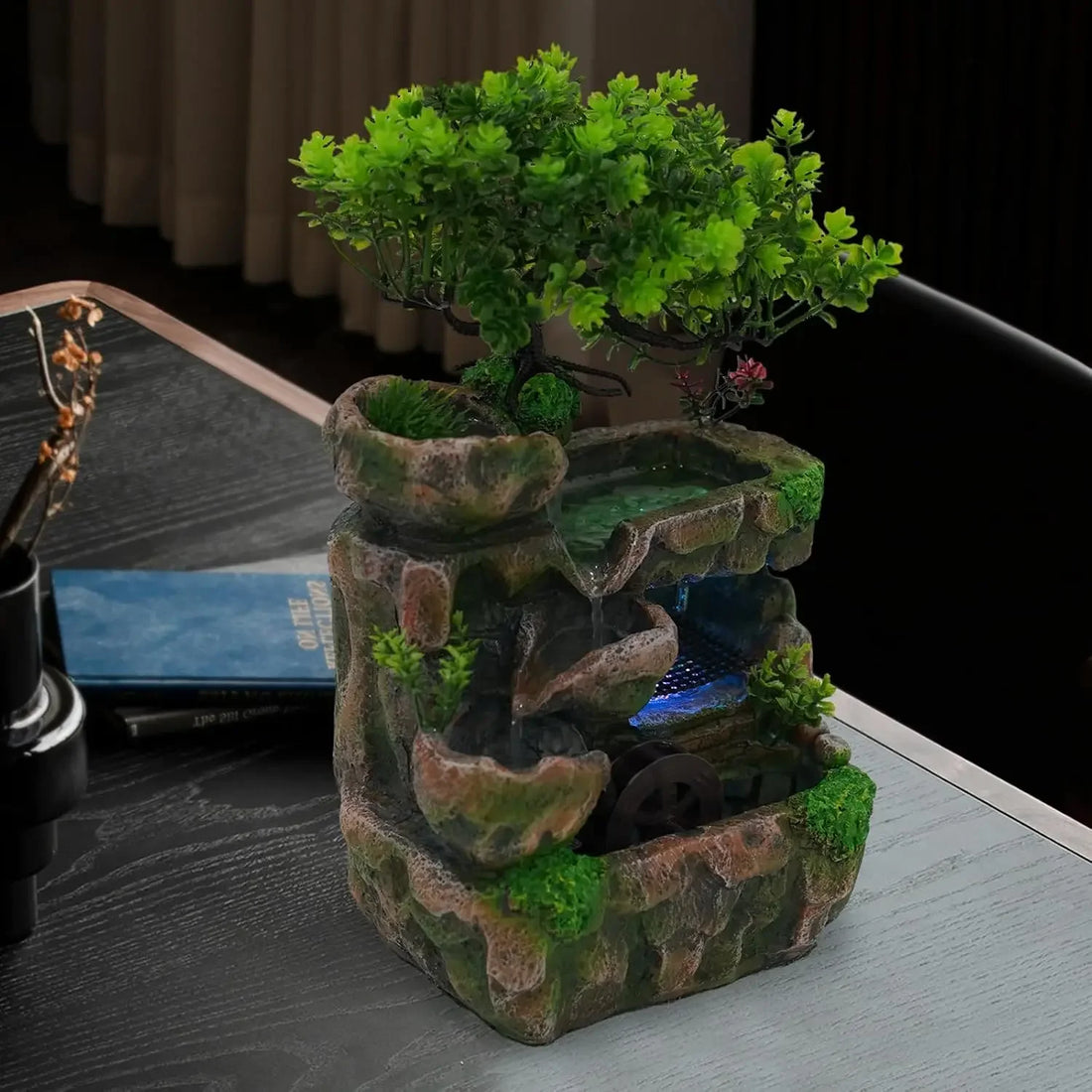KONGKUNI Indoor Meditation Waterfall Fountain With Automatic Pump