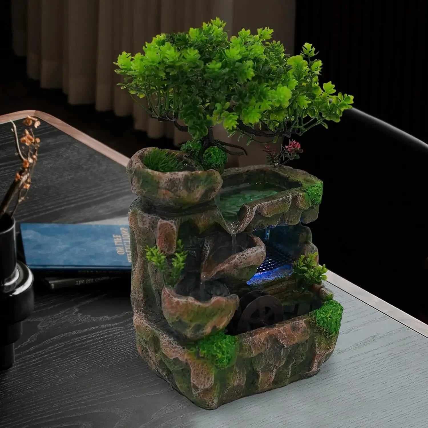 KONGKUNI Indoor Meditation Waterfall Fountain With Automatic Pump