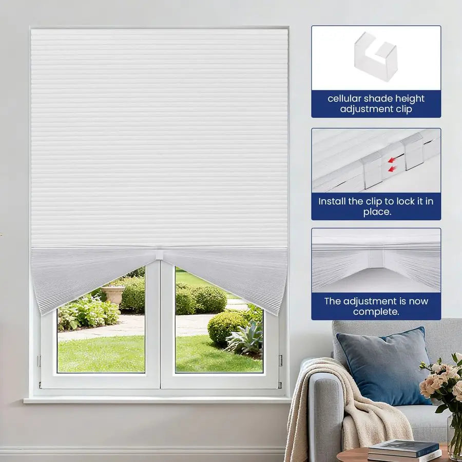 Arch Shades Cordless Blackout Honeycomb Blinds No Drill 2 Pack