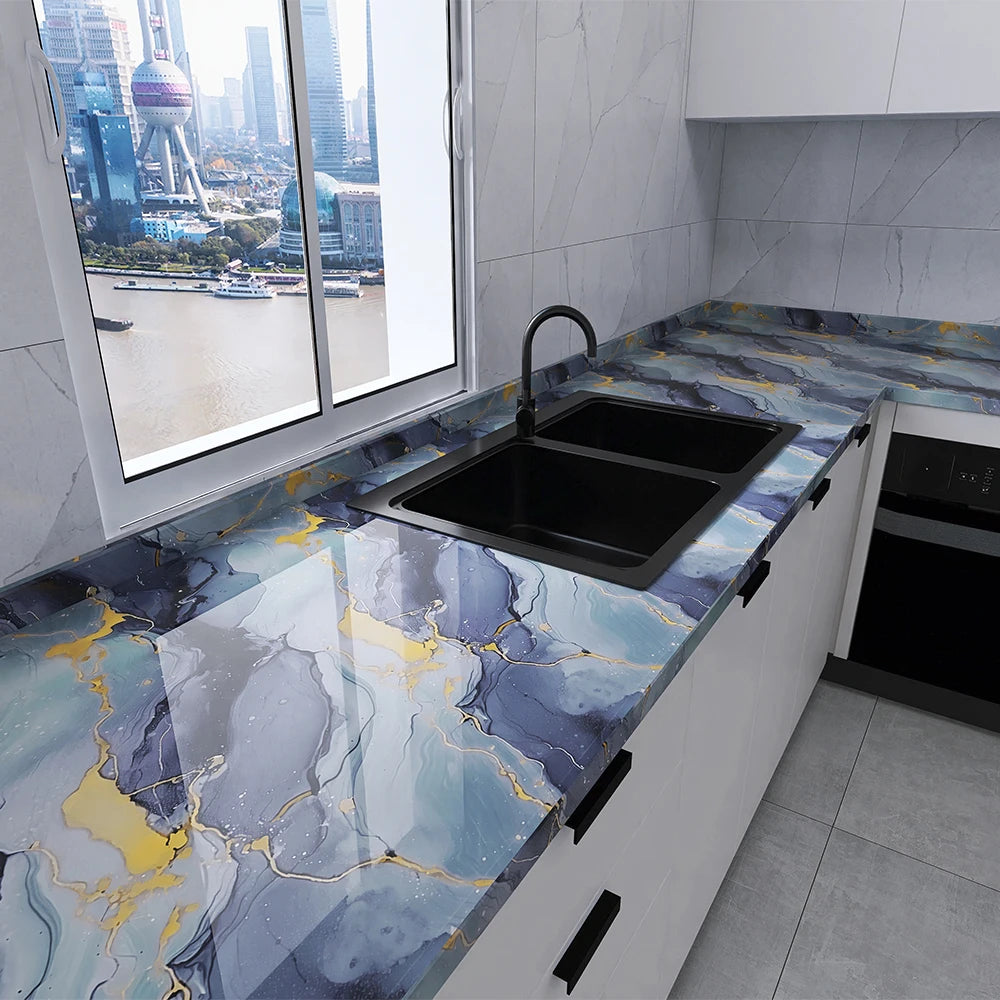 Peel And Stick PVC Vinyl Wallpaper For Kitchen Moisture Resistant