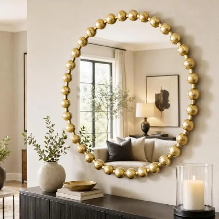 Madison Park Round Gold Mirror Wall Decor Metal Frame