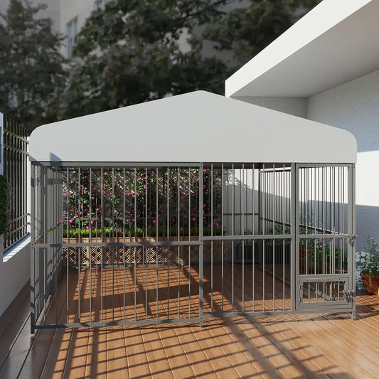 Outdoor Dog Kennel Heavy Duty Cage With Lock And Cover