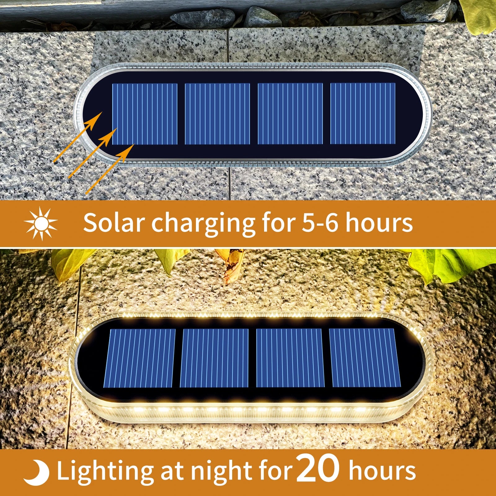 Waterproof Solar Deck Lights Automatic Garden Path IP68