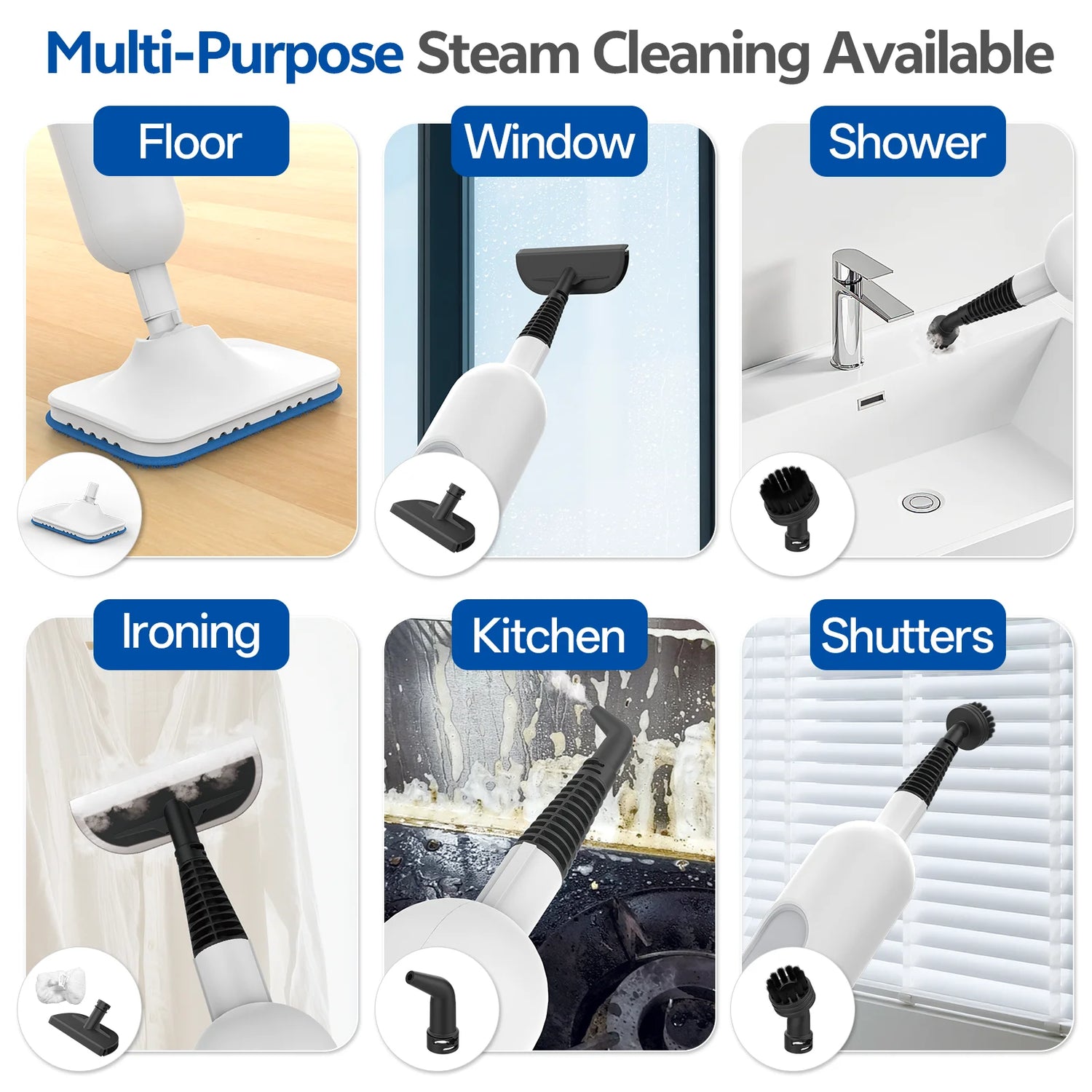INSE Powerful Steam Mop For Hard Floors And Carpets