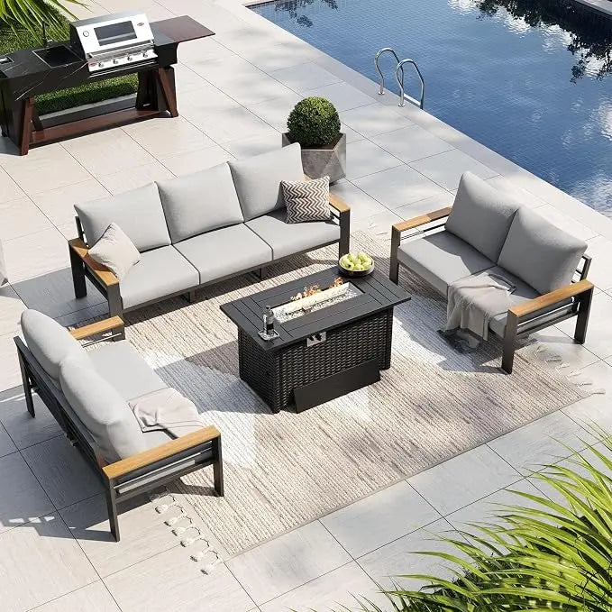 Outdoor Patio Conversation Furniture Set With Coffee Table