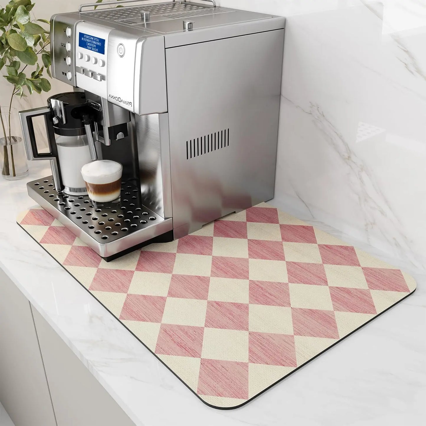 Water Absorbent Coffee Machine Mat With Rubber Backing