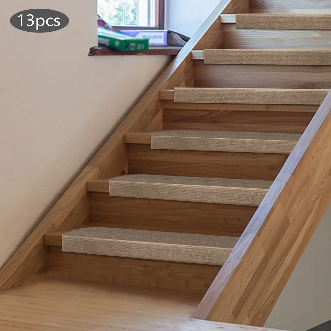 Bymaocar 13-Piece Carpet Stair Treads Non-Slip Mats For Hallway