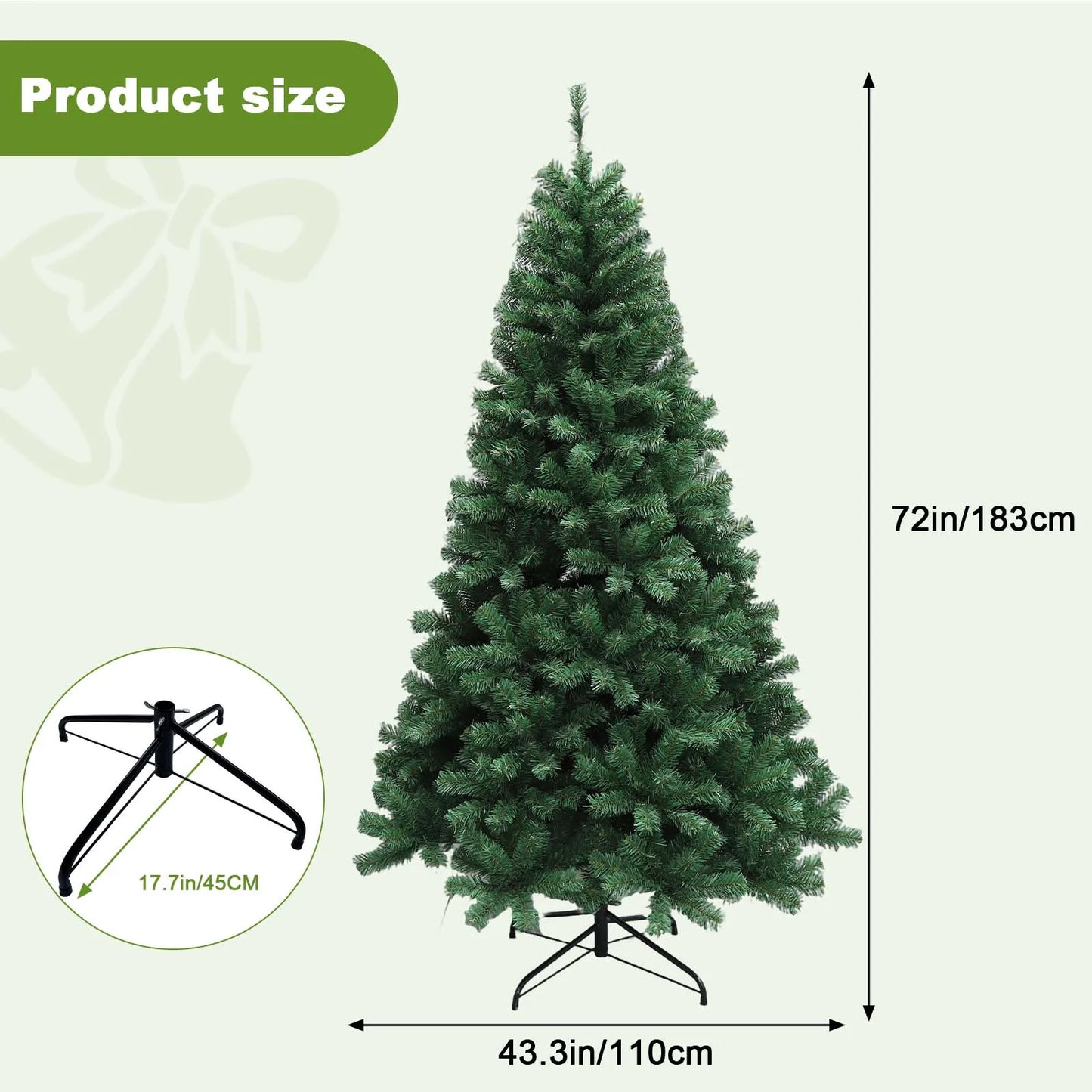 Artificial Hinged Christmas Tree With LED Lights 8 Lighting Modes