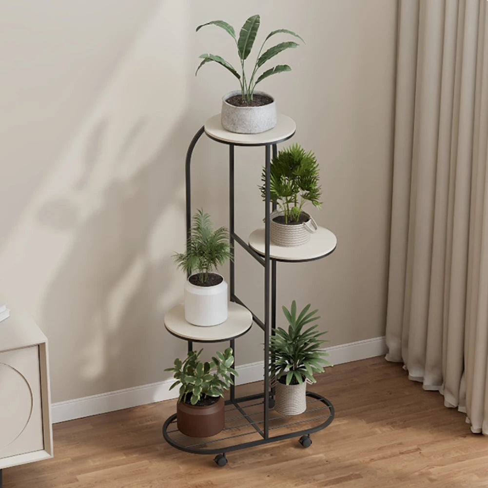 HiMISS 5-Tier Metal Plant Stand Indoor Outdoor Display