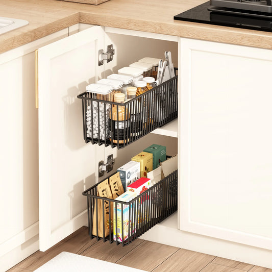 TWISTER.CK Pull Out Cabinet Organizer 2 Pack Slide Out Drawers