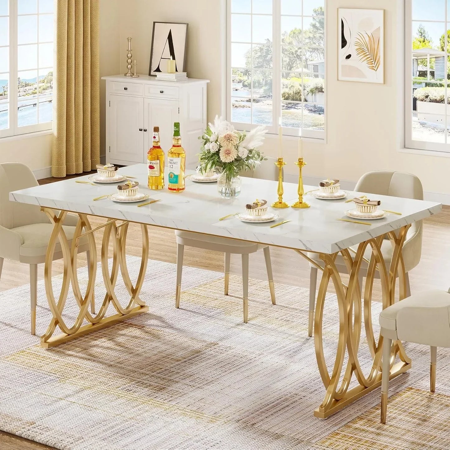 Little Tree Modern Rectangular Dining Table for Dining Room