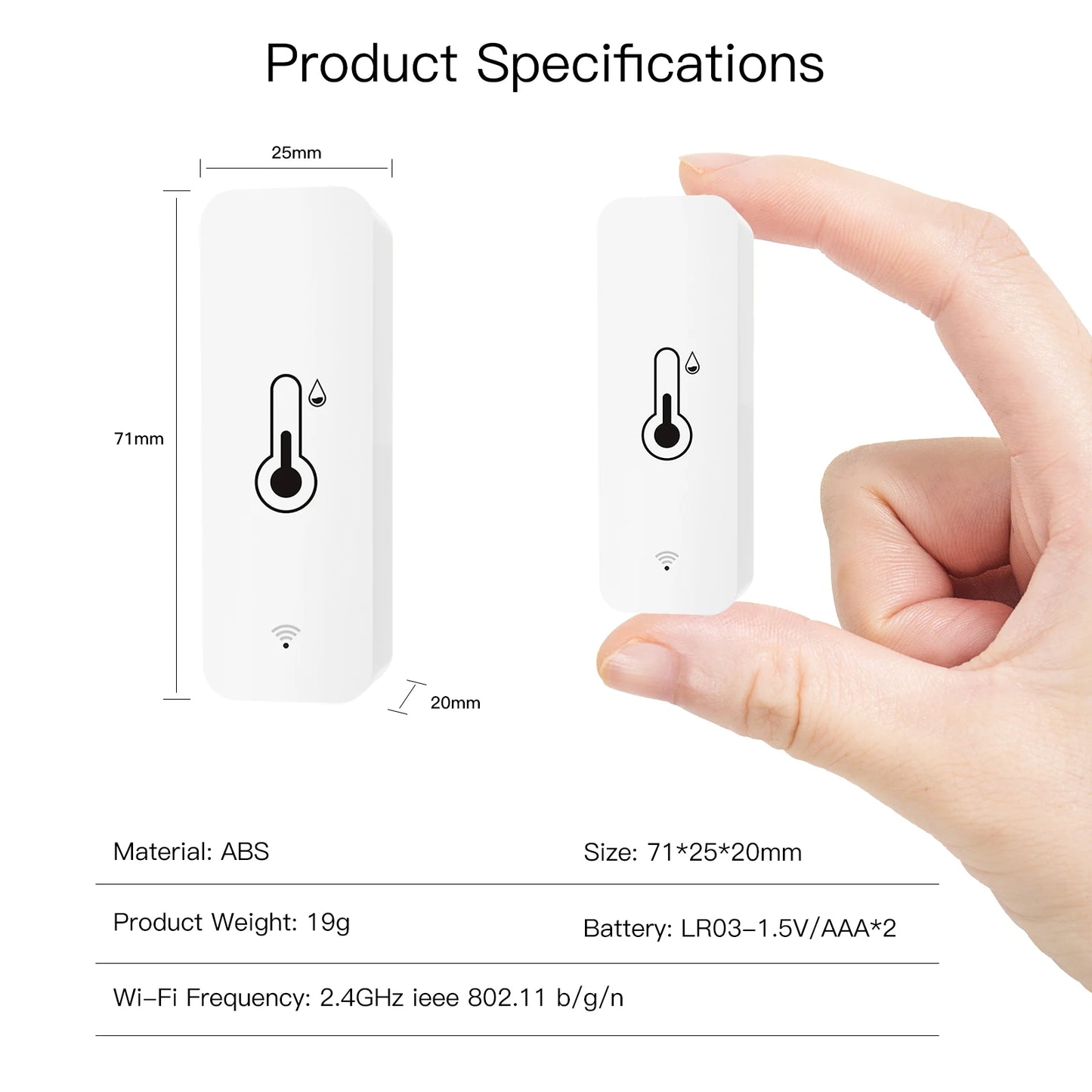 MOES Tuya Smart WiFi Temperature Humidity Sensor Hygrometer Alexa