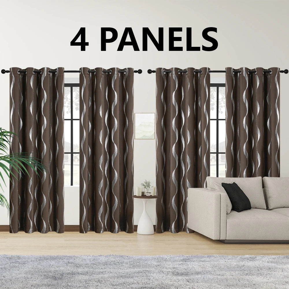 NONECN Blackout Curtains Thermal Insulated Room Darkening For Bedroom