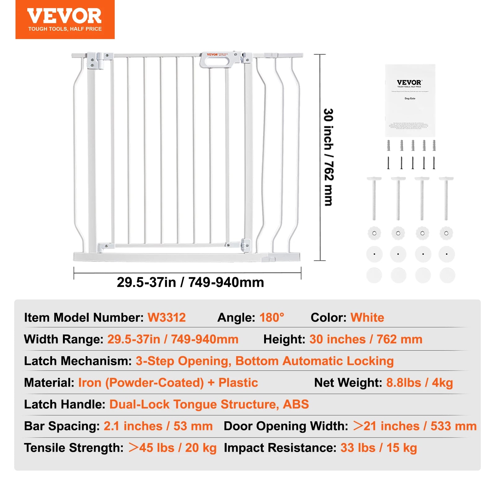 SucceBuy Walk Through Baby And Dog Gate For Home Safety