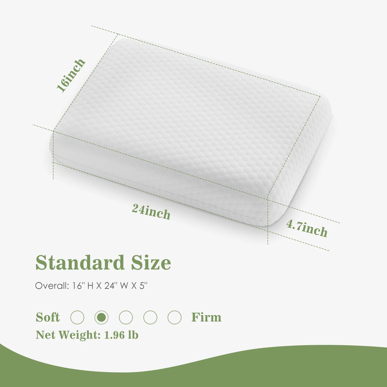 JHK Memory Foam Pillows With Ventilated Cooling And Removable Washable Cover