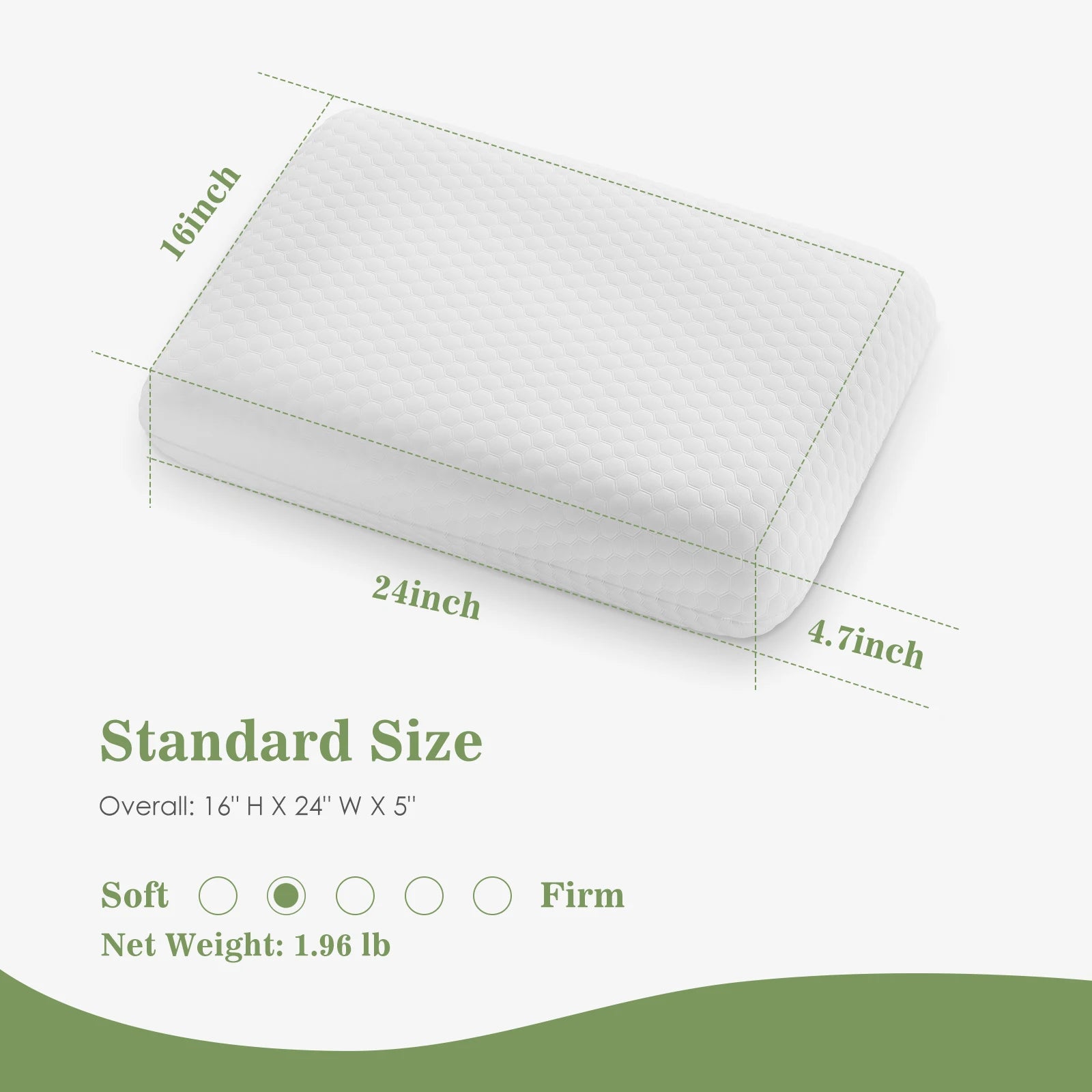 JHK Memory Foam Pillows With Ventilated Cooling And Removable Washable Cover