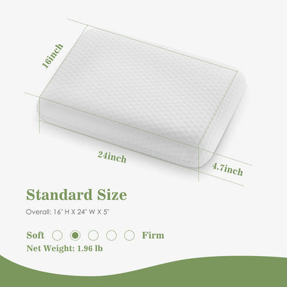 JHK Memory Foam Pillows With Ventilated Cooling And Removable Washable Cover