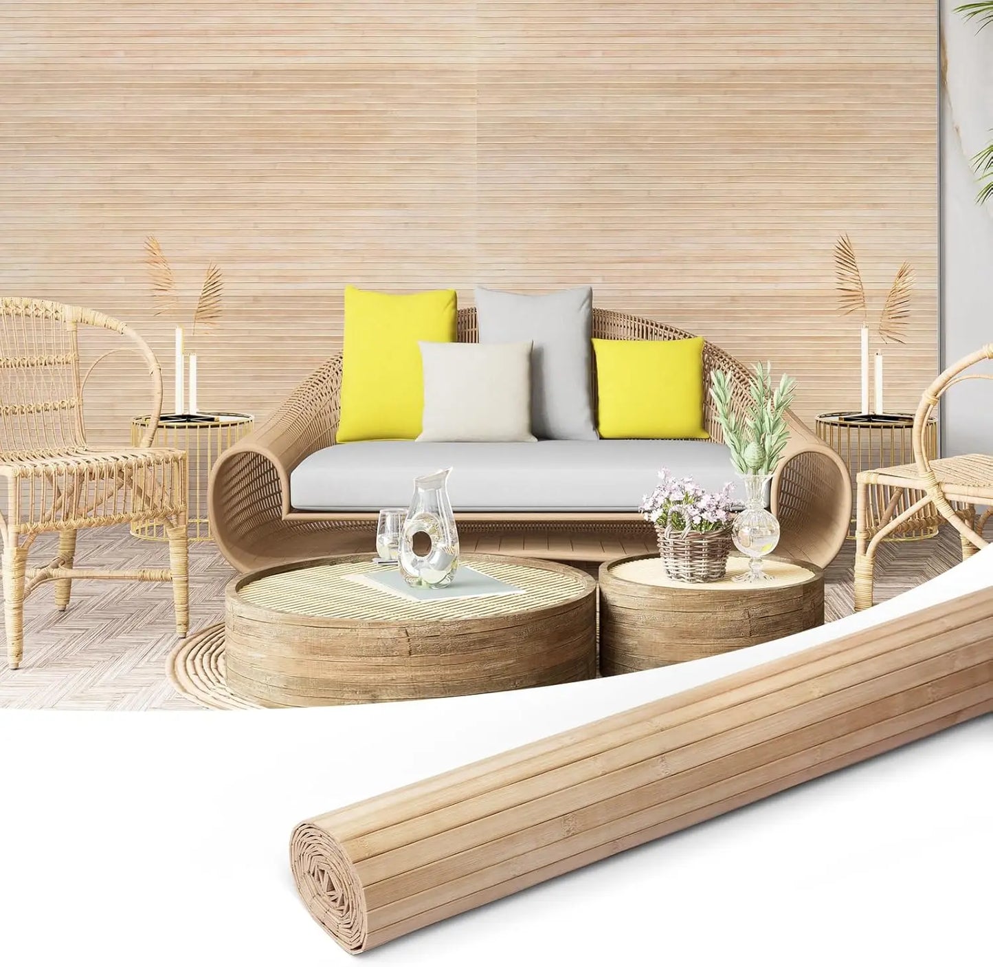 Natural Bamboo Wall Panel For Interior Decor And Wainscoting